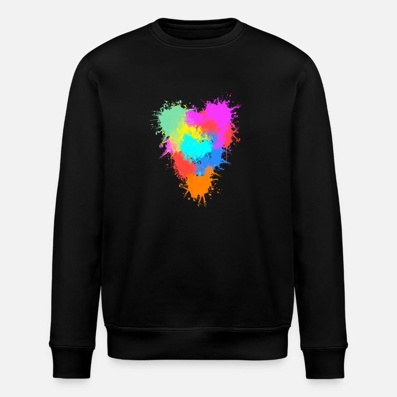 Buntes Herz - Stanley/Stella Unisex Bio-Sweatshirt ROLLER - Schwarz