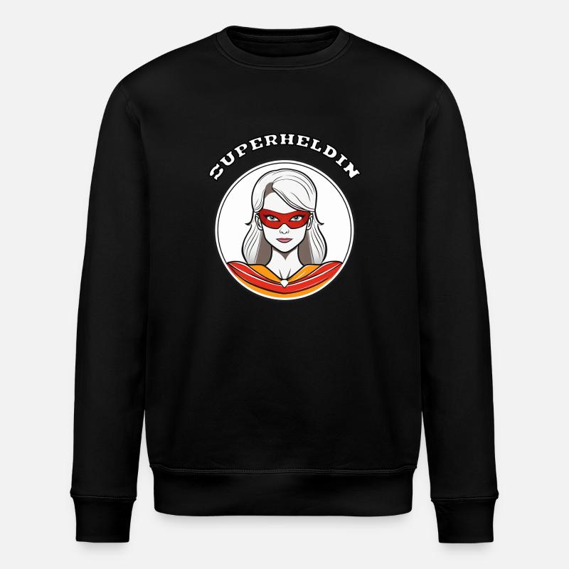 Superheldin - Stanley/Stella Unisex Bio-Sweatshirt ROLLER - Schwarz