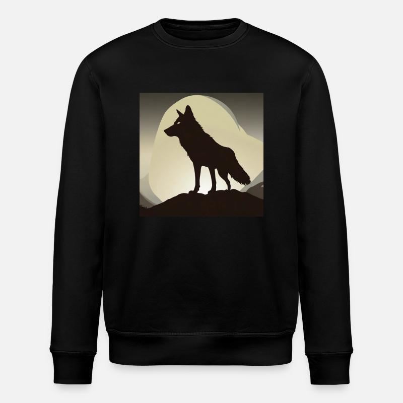 Wolf Silhouette - Stanley/Stella Unisex Bio-Sweatshirt ROLLER - Schwarz