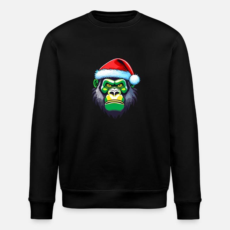Gorilla-Weihnachtsgesicht - Stanley/Stella Unisex Bio-Sweatshirt ROLLER - Schwarz