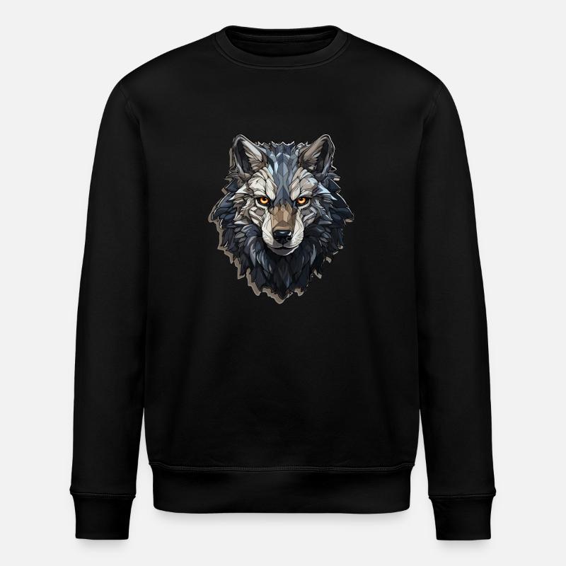 Loup - Illustration - Sweat bio ROLLER Stanley/Stella Unisexe - noir