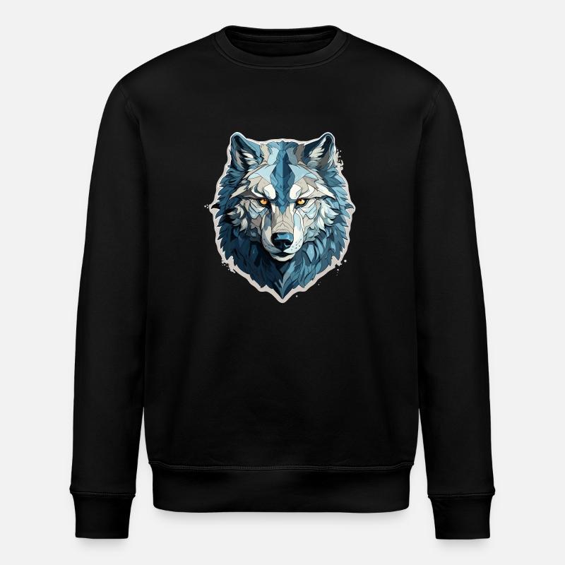 Wolf - Illustration - Stanley/Stella Unisex Bio-Sweatshirt ROLLER - Schwarz