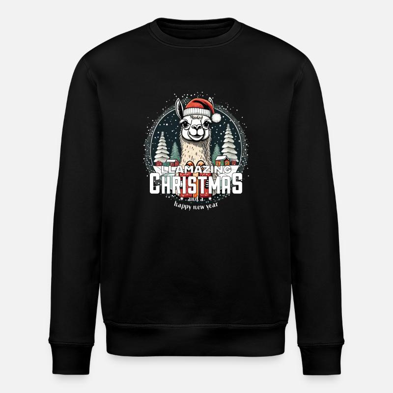 Lama de Noël llincroyable Noël - Sweat bio ROLLER Stanley/Stella Unisexe - noir