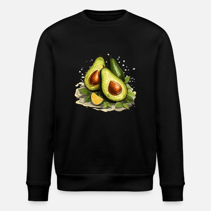 Avocado - Illustration - Stanley/Stella ROLLER Unisex Organic Sweatshirt - black