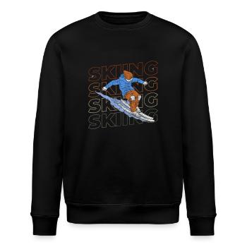Snowboarden Sport Abfahrt Skiurlaub - Stanley/Stella Unisex Bio-Sweatshirt ROLLER - Schwarz - Vorne - Nik (191cm)