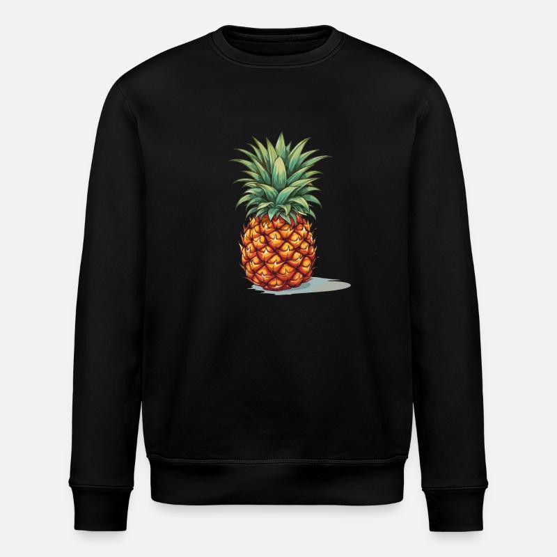 Pineapple - illustration - Stanley/Stella ROLLER Unisex Organic Sweatshirt - black