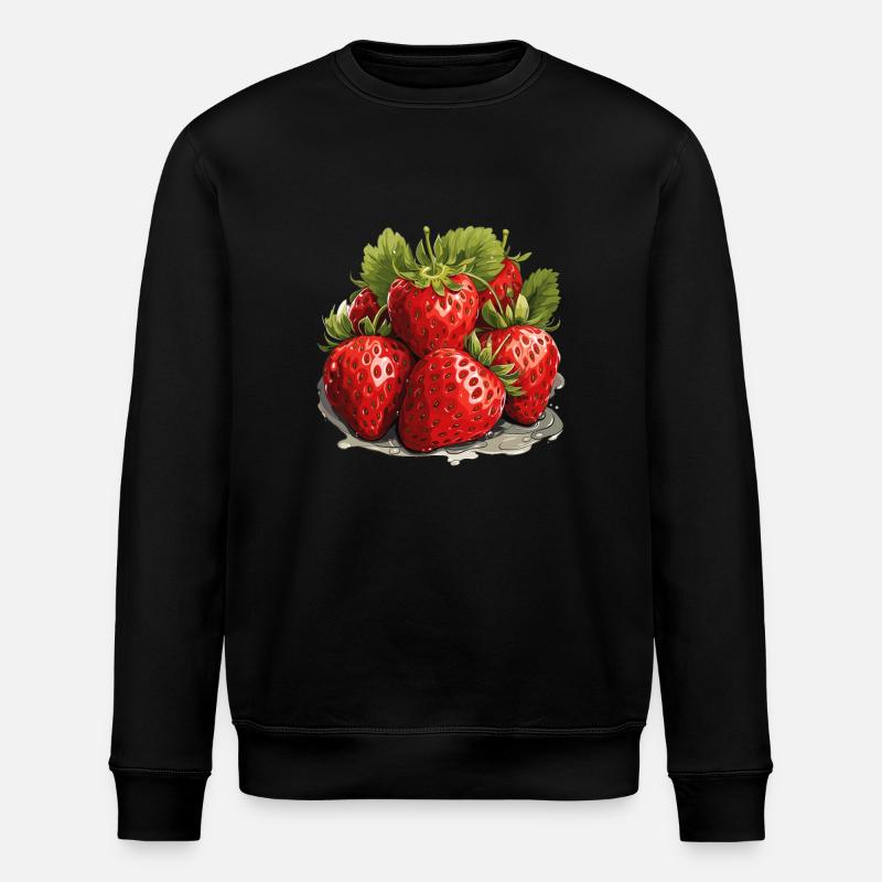 Fraise - illustration - Sweat bio ROLLER Stanley/Stella Unisexe - noir