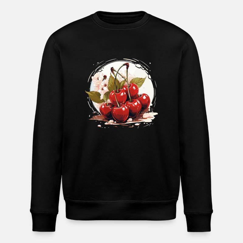 Cherry - illustration - Stanley/Stella ROLLER Unisex Organic Sweatshirt - black