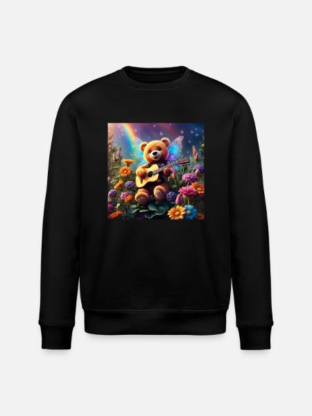 Teddybär singt dir ein Lied - Stanley/Stella Unisex Bio-Sweatshirt ROLLER - Schwarz