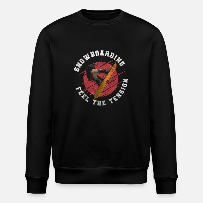 Snowboard Mountain Winter Holidays - Stanley/Stella ROLLER Unisex Organic Sweatshirt - black