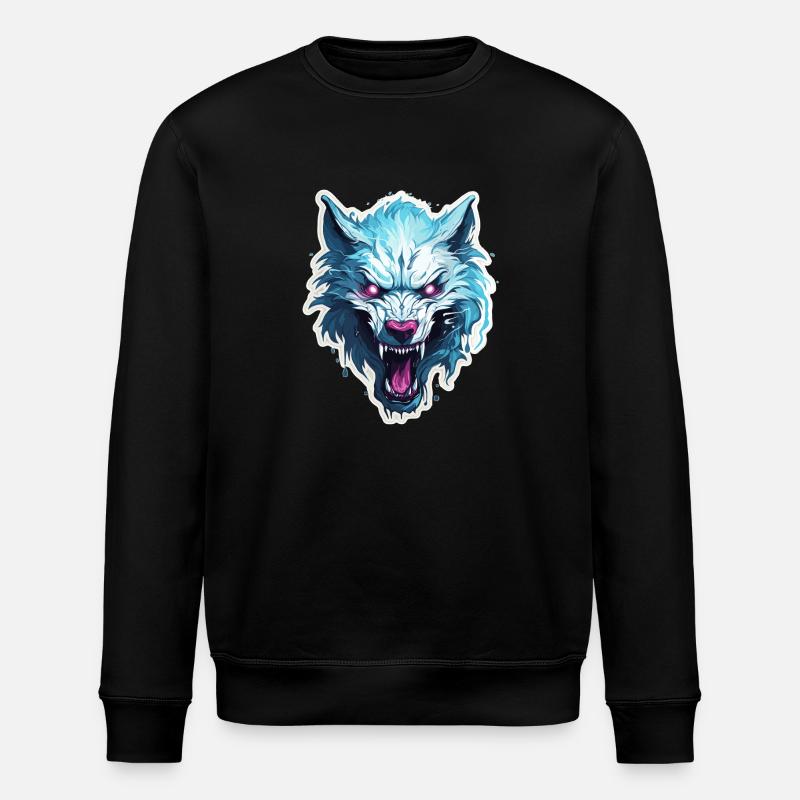 Wolf - Illustration - Stanley/Stella Unisex Bio-Sweatshirt ROLLER - Schwarz