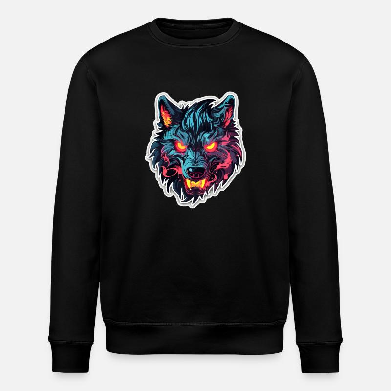 Wolf - Illustration - Stanley/Stella Unisex Bio-Sweatshirt ROLLER - Schwarz