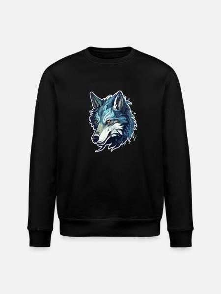Wolf - Illustration - Stanley/Stella ROLLER Unisex Organic Sweatshirt - black