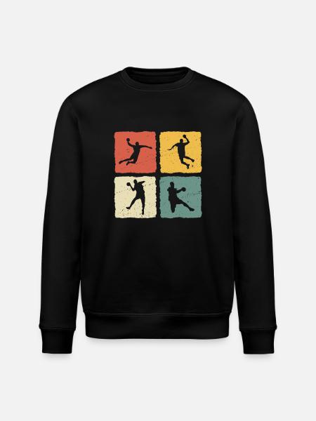 Handbalspeler Retro T-Shirt Handbal - Stanley/Stella Uniseks bio-sweatshirt ROLLER - zwart