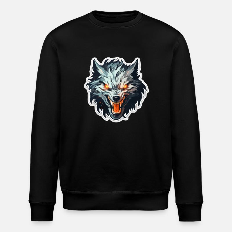 Wolf - Illustration - Stanley/Stella Unisex Bio-Sweatshirt ROLLER - Schwarz