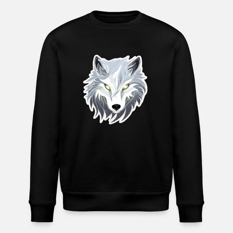 Wolf - Illustration - Stanley/Stella ROLLER Unisex Organic Sweatshirt - black