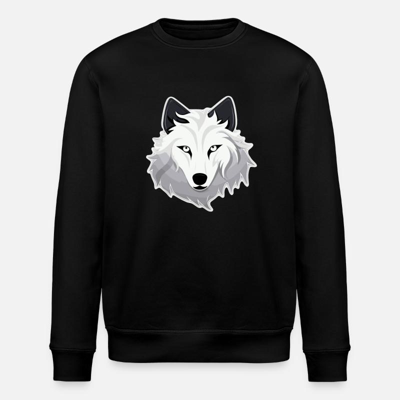 Loup - Illustration - Sweat bio ROLLER Stanley/Stella Unisexe - noir
