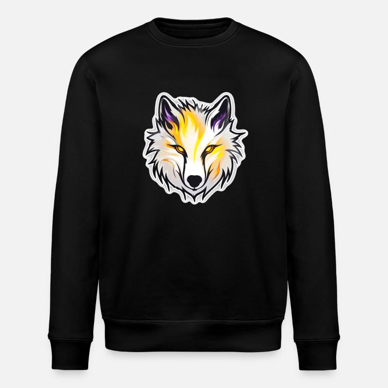 Wolf - Illustration - Stanley/Stella ROLLER Unisex Organic Sweatshirt - black