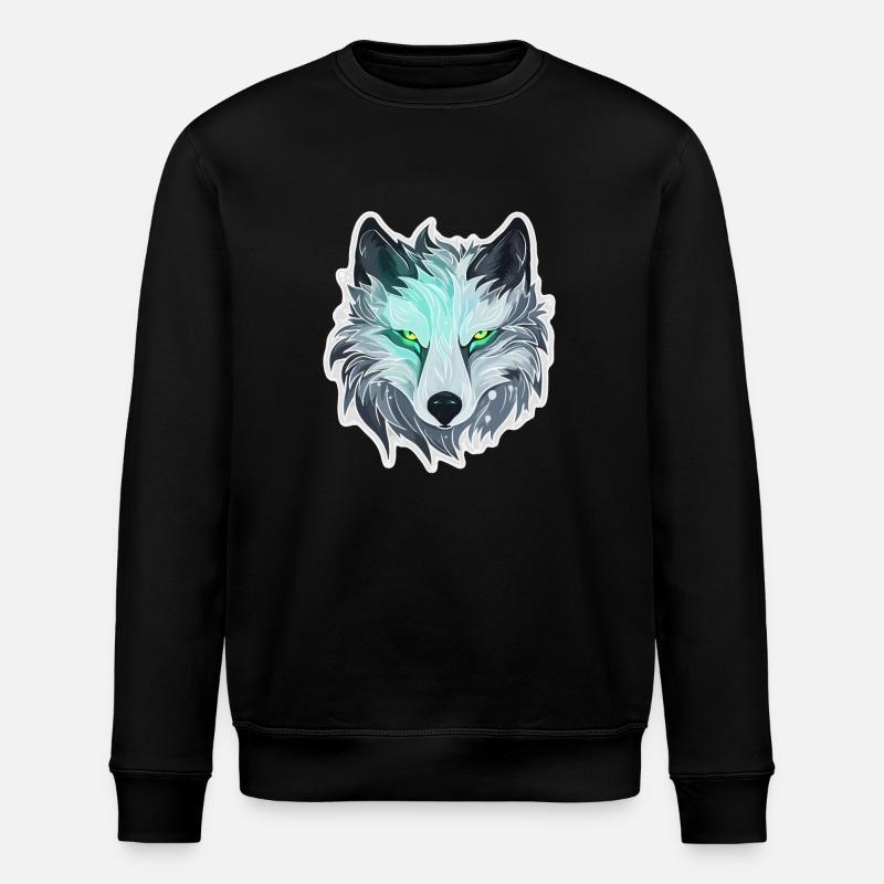 Wolf - Illustration - Stanley/Stella ROLLER Unisex Organic Sweatshirt - black