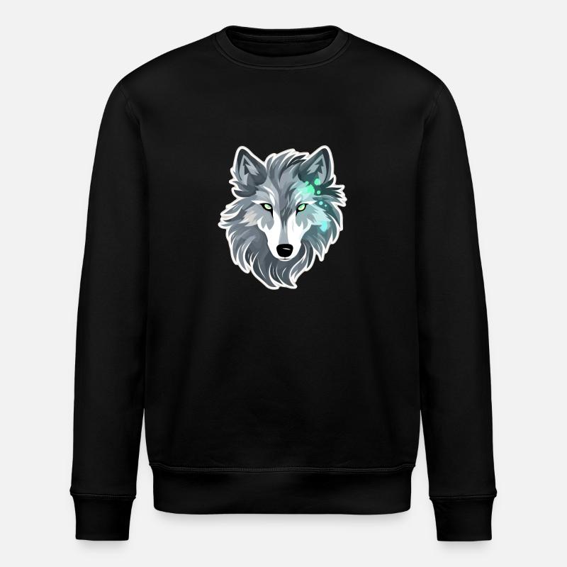 Wolf - Illustration - Stanley/Stella ROLLER Unisex Organic Sweatshirt - black