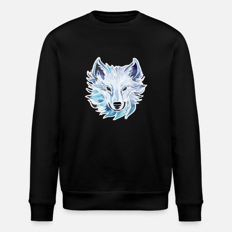 Loup - Illustration - Sweat bio ROLLER Stanley/Stella Unisexe - noir