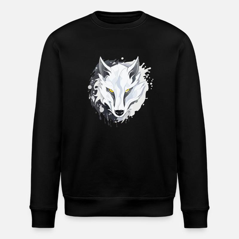 Wolf - Illustration - Stanley/Stella ROLLER Unisex Organic Sweatshirt - black