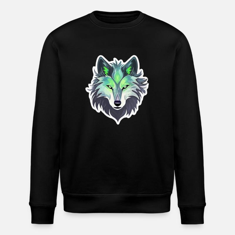Loup - Illustration - Sweat bio ROLLER Stanley/Stella Unisexe - noir