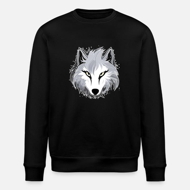 Loup - Illustration - Sweat bio ROLLER Stanley/Stella Unisexe - noir
