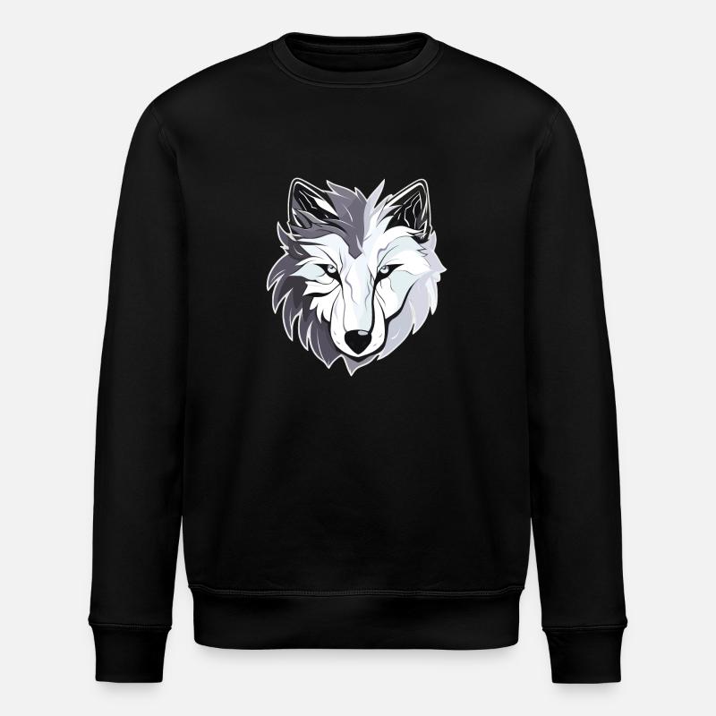Wolf - Illustration - Stanley/Stella ROLLER Unisex Organic Sweatshirt - black