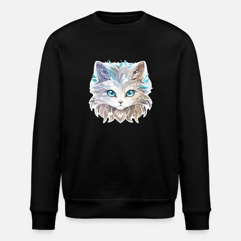 Katze - Illustration - Stanley/Stella Unisex Bio-Sweatshirt ROLLER - Schwarz
