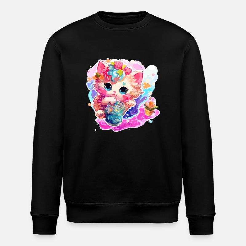 Chat - illustration - Sweat bio ROLLER Stanley/Stella Unisexe - noir