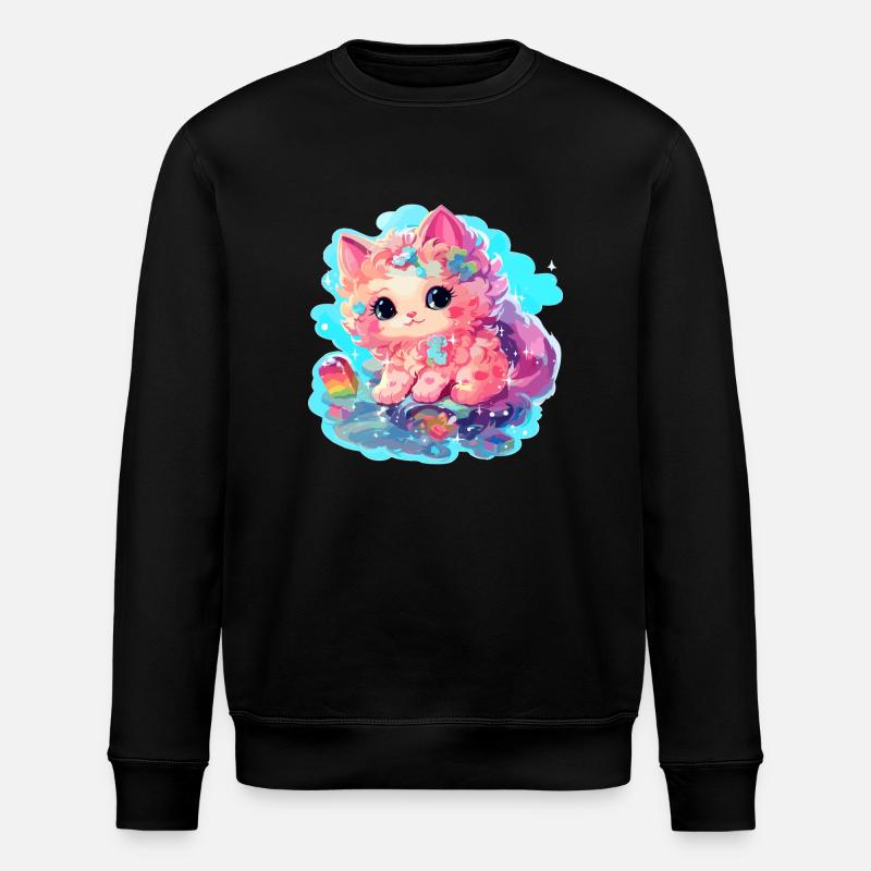Katze - Illustration - Stanley/Stella Unisex Bio-Sweatshirt ROLLER - Schwarz