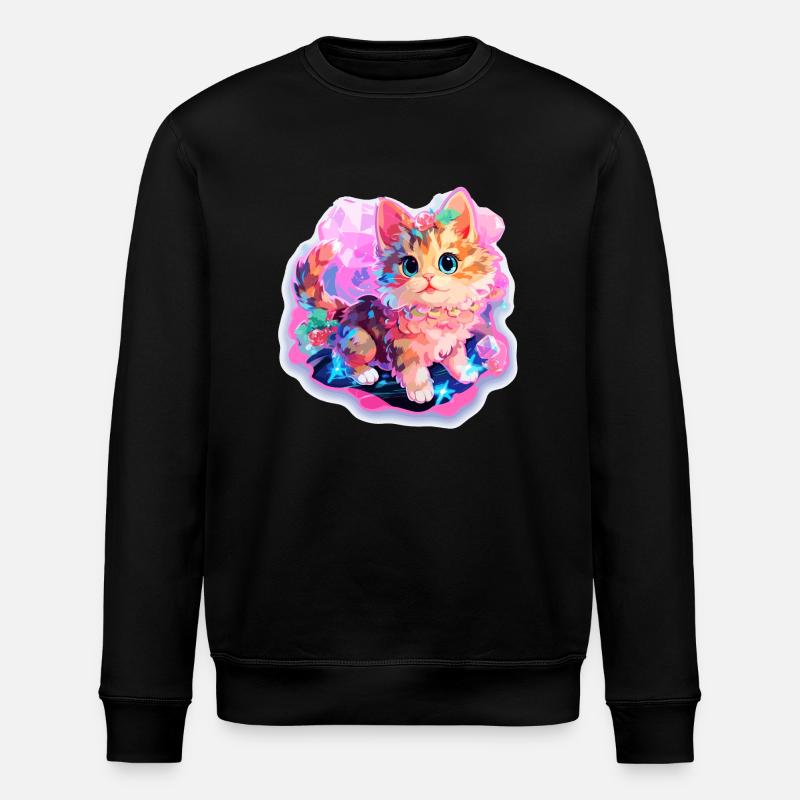Katze - Illustration - Stanley/Stella Unisex Bio-Sweatshirt ROLLER - Schwarz