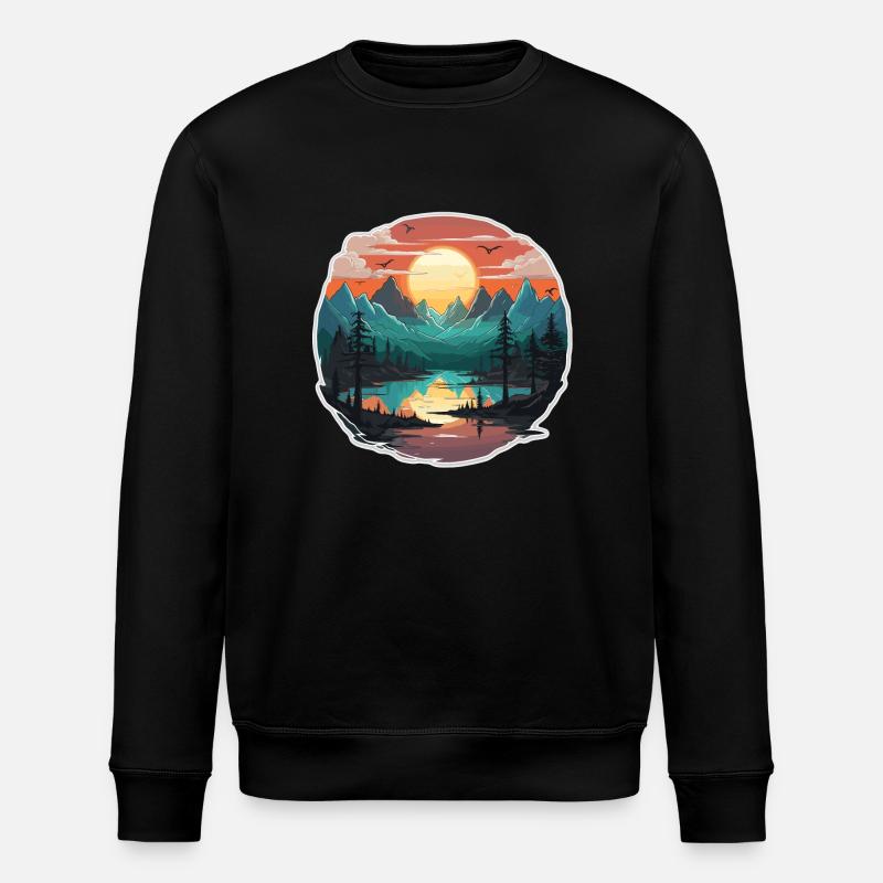 Landscape - Illustration - Stanley/Stella ROLLER Unisex Organic Sweatshirt - black