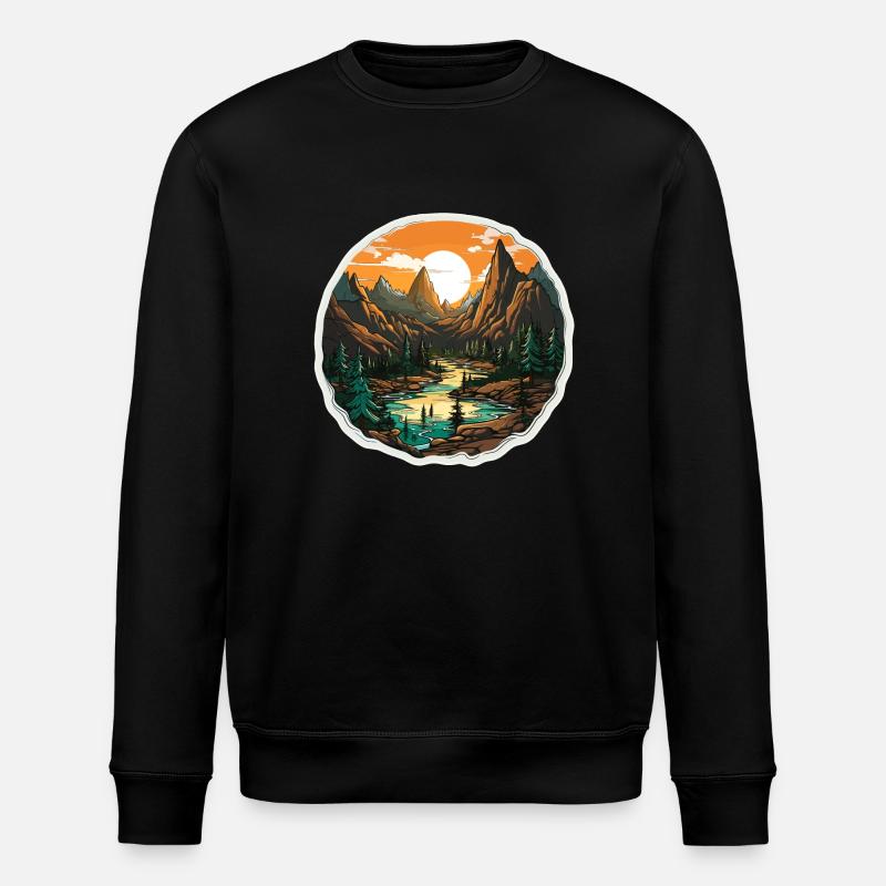 Landscape - Illustration - Stanley/Stella ROLLER Unisex Organic Sweatshirt - black