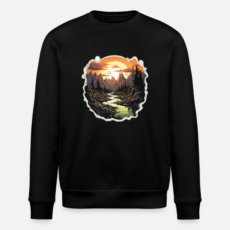 Paysage - Illustration - Sweat bio ROLLER Stanley/Stella Unisexe - noir