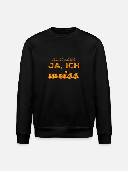 ja, ich weiß - Stanley/Stella Unisex Bio-Sweatshirt ROLLER - Schwarz