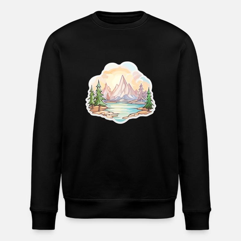 Landscape - Illustration - Stanley/Stella ROLLER Unisex Organic Sweatshirt - black