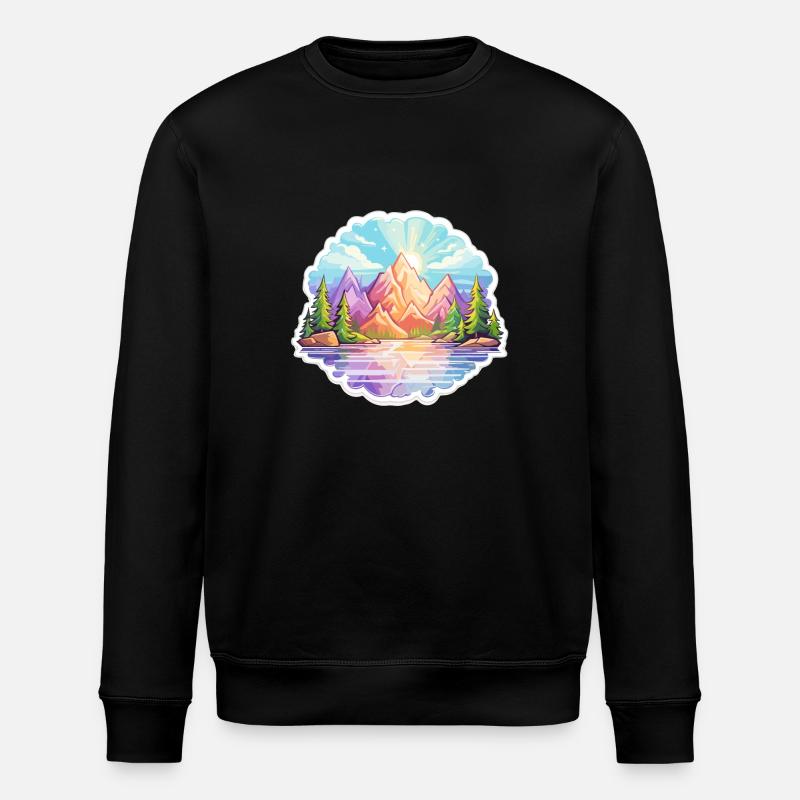 Landschaft - Illustration - Stanley/Stella Unisex Bio-Sweatshirt ROLLER - Schwarz