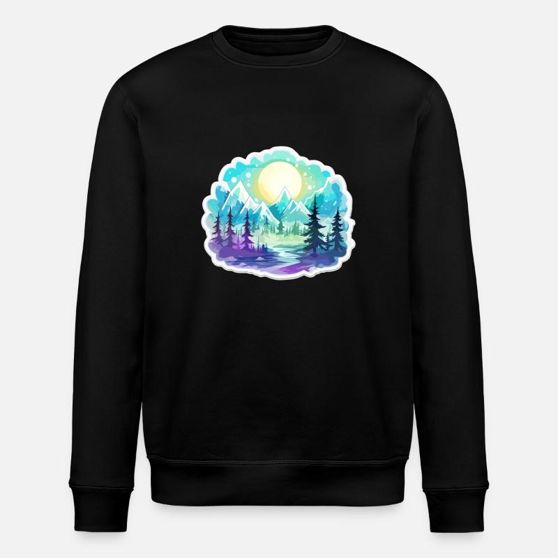 Landschaft - Illustration - Stanley/Stella Unisex Bio-Sweatshirt ROLLER - Schwarz