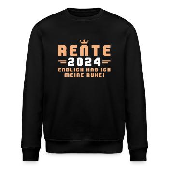 Rente 2024 Endlich hab ich meine Ruhe - Stanley/Stella Unisex Bio-Sweatshirt ROLLER - Schwarz - Vorne - Nik (191cm)