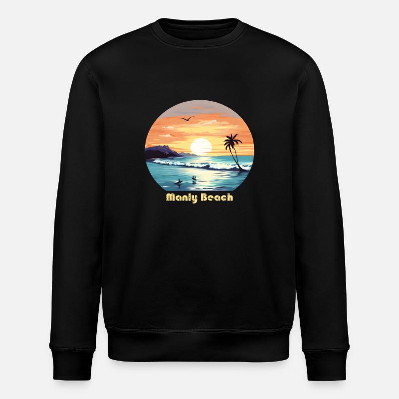 Plage de Manly - Sweat bio ROLLER Stanley/Stella Unisexe - noir