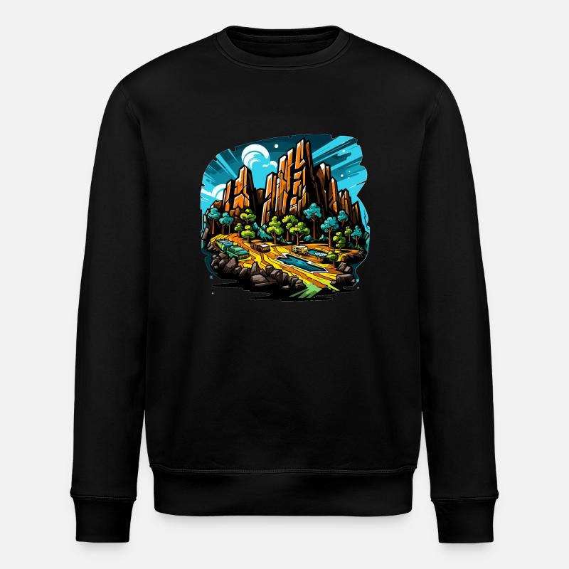 Paysage - Illustration - Sweat bio ROLLER Stanley/Stella Unisexe - noir