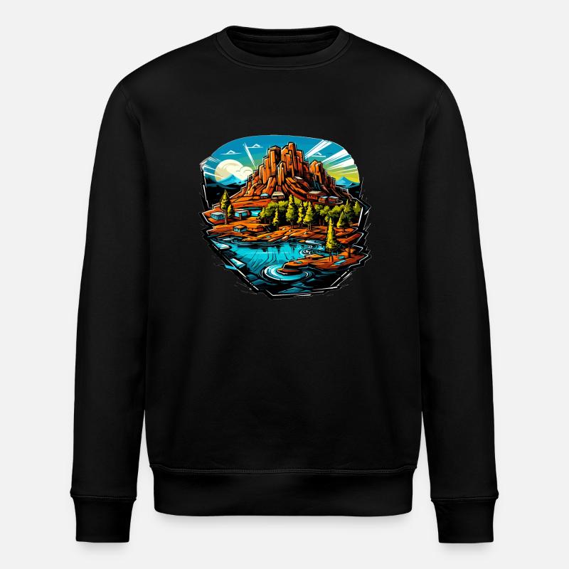 Paysage - Illustration - Sweat bio ROLLER Stanley/Stella Unisexe - noir
