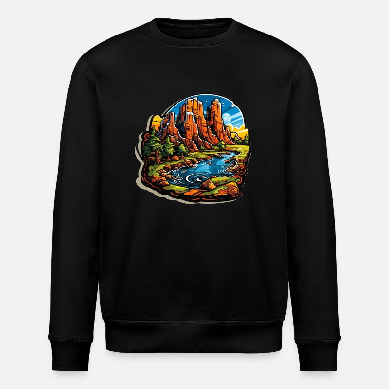 Paysage - Illustration - Sweat bio ROLLER Stanley/Stella Unisexe - noir