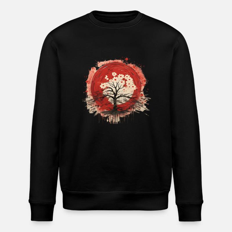 Fleur de cerisier japonais - Sweat bio ROLLER Stanley/Stella Unisexe - noir