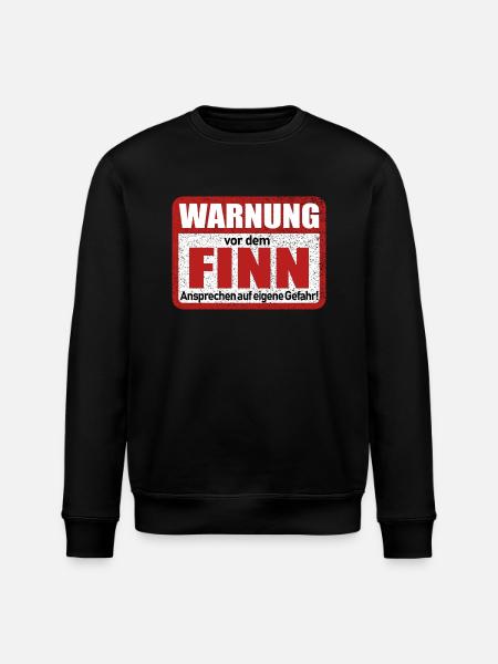 Finn Name Lustiges Warnschild - Stanley/Stella Unisex Bio-Sweatshirt ROLLER - Schwarz