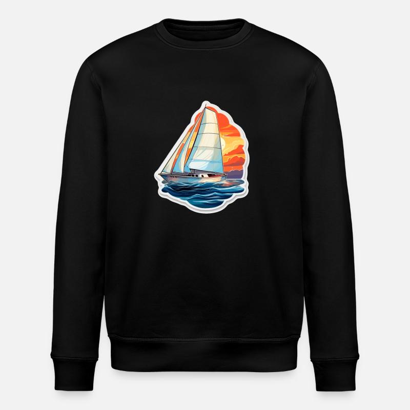 Segelboot - Illustration - Stanley/Stella Unisex Bio-Sweatshirt ROLLER - Schwarz