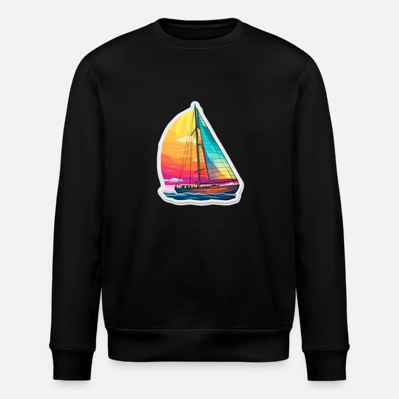 Segelboot - Illustration - Stanley/Stella Unisex Bio-Sweatshirt ROLLER - Schwarz