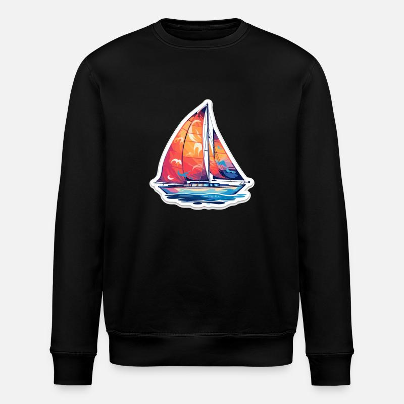 Segelboot - Illustration - Stanley/Stella Unisex Bio-Sweatshirt ROLLER - Schwarz